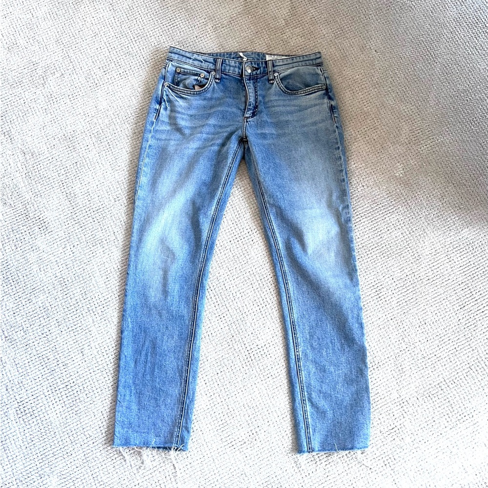 Rag & Bone Dre Low-Rise Slim Boyfriend Jeans, size 27, light wash